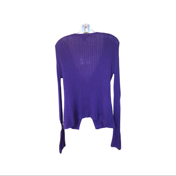 Pink Tartan Cardigan in purple with silver buttons. - Picture 2 of 3